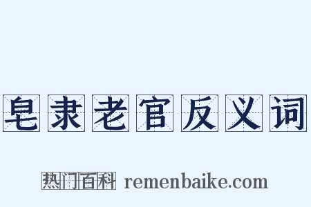 皂隶老官反义词是什么意思的图片